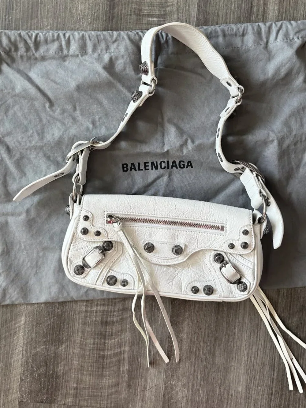 Balenciaga Le Cagole Small Sling Bag Authentic White